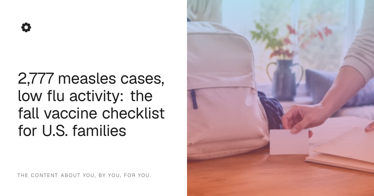 2,777 measles cases, low flu activity: the fall vaccine checklist for U ...